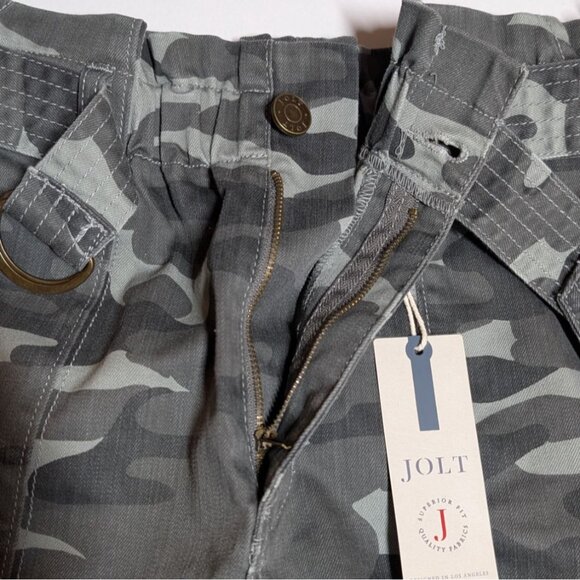 Camo Mini Skirt  90s Y2K NWT Womens Large Camouflage Belted Utility by Jolt - Picture 4 of 11